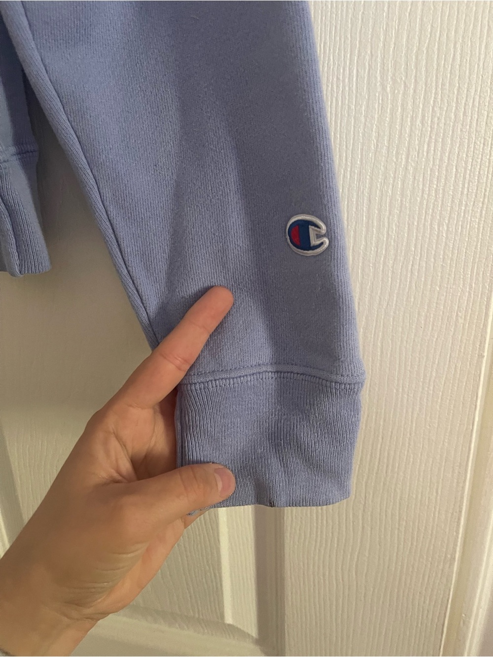 Champion Lavender Crewneck Sweatshirt with Embroidered Logo - Picture 5 of 7
